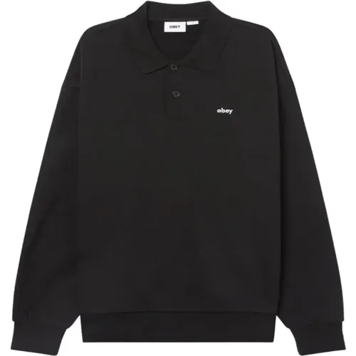 Fleece Polo Shirt , Herren, Größe: M - Obey - Modalova