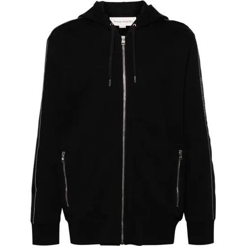 Zip-throughs, male, , Size: XL Hoodie Sweater Jersey Cotton - alexander mcqueen - Modalova