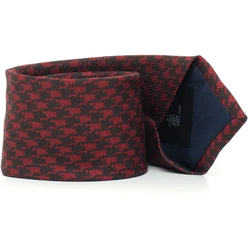 Ties, male, , Size: ONE SIZE Dogstooth Design Wool Silk Tie - CC Collection Corneliani - Modalova