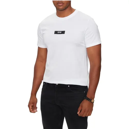 Weiße T-Shirt mit Versace Jeans Logo , Herren, Größe: M - Versace Jeans Couture - Modalova