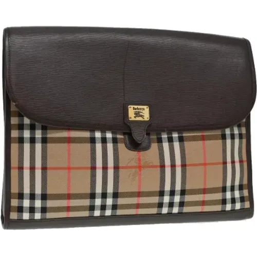 Pre-owned Clutches, female, , Size: ONE SIZE Pre-owned Canvas clutches - Burberry Vintage - Modalova