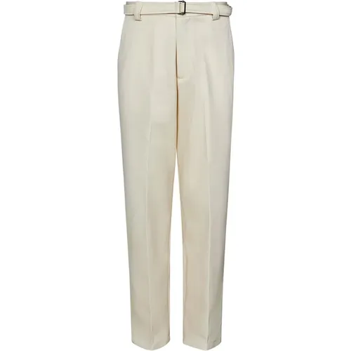 Wool Cotton Trousers , male, Sizes: W38, W31, W36, W33 - Low Brand - Modalova