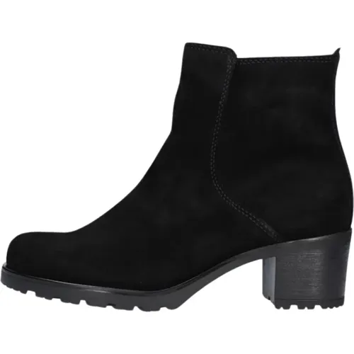 Schwarze Wildleder Stiefeletten Comfort Kollektion , Damen, Größe: 39 EU - Gabor - Modalova