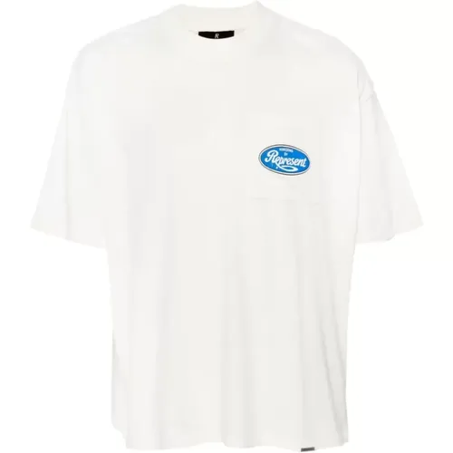 Weiße T-Shirts & Polos für Männer , Herren, Größe: XL - Represent - Modalova