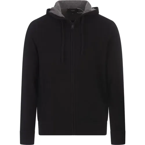 Cashmere Hoodie with Zip Fastening , male, Sizes: XL - Vince - Modalova