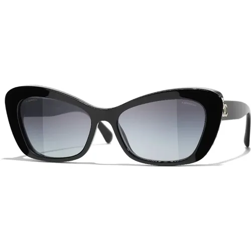 Cc5481H Sunglasses in and Grey/Blue , female, Sizes: 56 MM - Chanel - Modalova
