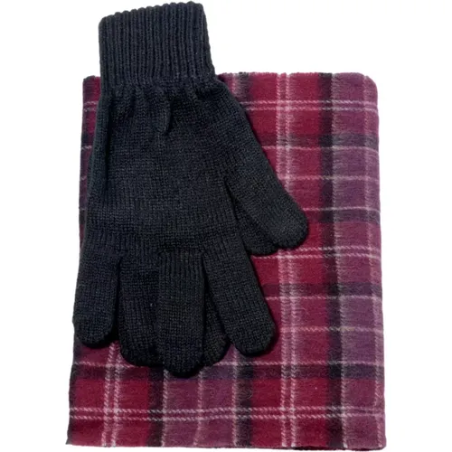 Scarves, male, , Size: ONE SIZE Tartan Scarf and Gloves Gift Set - Barbour - Modalova