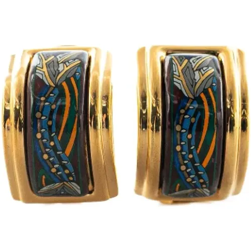 Pre-owned Jewellery, female, , Size: ONE SIZE Pre-owned Fabric earrings - Hermès Vintage - Modalova