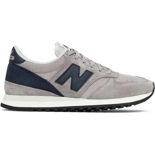 Sneakers, male, , Size: 9 1/2 US Grey/Blue Sneakers Made in England - New Balance - Modalova