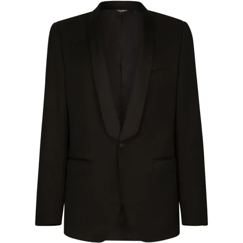 Formal Blazer, Single-Breasted Dinner Jacket , male, Sizes: L, 2XL, XL, M - Dolce & Gabbana - Modalova