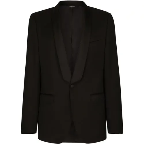 Formal Blazers, male, , Size: 2XL Formal Blazer, Single-Breasted Dinner Jacket - Dolce & Gabbana - Modalova