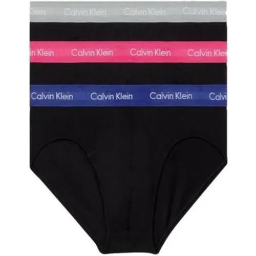 Bottoms, male, , Size: XS Pink Cotton Hipster Underwear 3Pack - Calvin Klein - Modalova