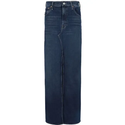 Denim Maxi Rock mit Frontschlitz , Damen, Größe: W27 - Mother - Modalova