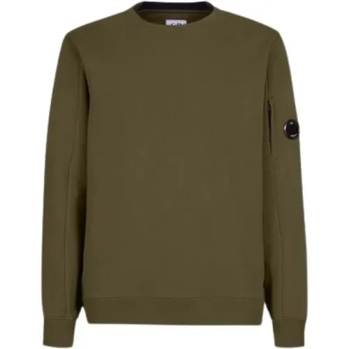 Diagonal Texturierter Fleece Crew Neck Sweatshirt , Herren, Größe: 2XL - C.P. Company - Modalova