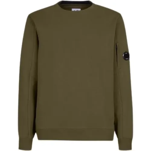 Diagonal Texturierter Fleece Crew Neck Sweatshirt , Herren, Größe: L - C.P. Company - Modalova