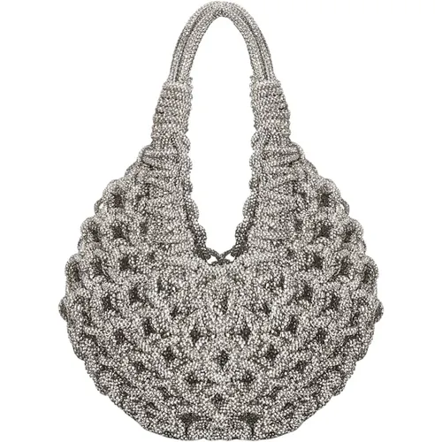 Handbags, female, , Size: ONE SIZE Handcrafted Diamond Hobo Bag - Hibourama - Modalova