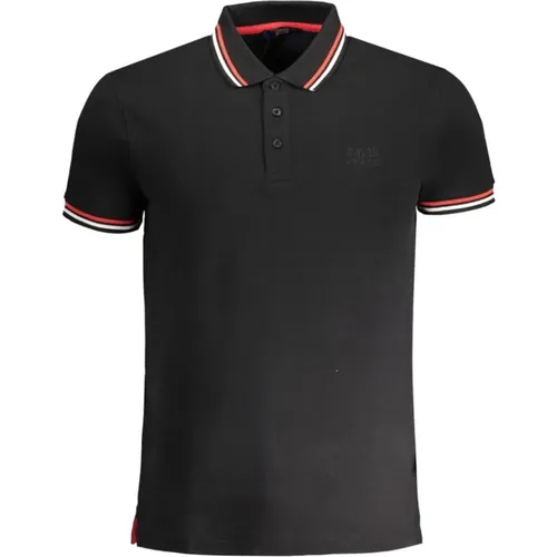 Schwarzes Baumwoll-Poloshirt mit Kurzen Ärmeln , Herren, Größe: 2XL - Cavalli Class - Modalova
