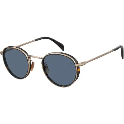 Sunglasses, male, , Size: 49 MM DB 1033/S Sunglasses in Havana Gold/Blue - Eyewear by David Beckham - Modalova