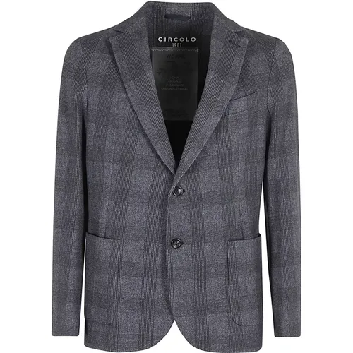 Blazers, male, , Size: 2XL Checked Jersey Jacket - Circolo 1901 - Modalova