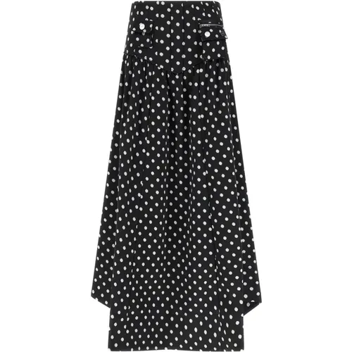 Maxi Skirts, female, , Size: M Polka-dot Double Satin Long Pocket Skirt - Ganni - Modalova