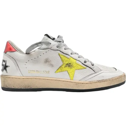 White Yellow Fluo Star Sneakers , female, Sizes: 6 UK - Golden Goose - Modalova
