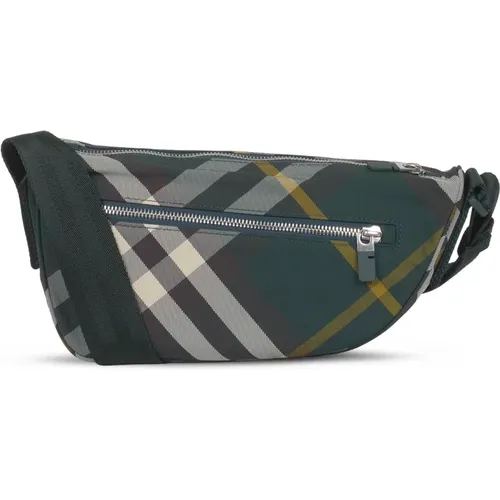 Crest Shoulder Bag Checked Jacquard , male, Sizes: ONE SIZE - Burberry - Modalova