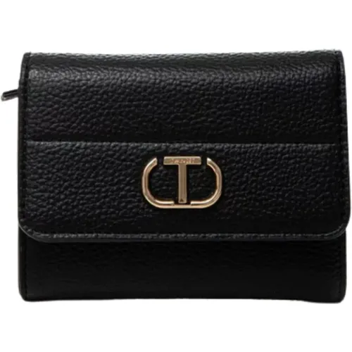 Wallet with Metal Oval-t Logo , female, Sizes: ONE SIZE - Twinset - Modalova