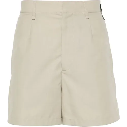 Textured Wool Shorts in Jojoba , male, Sizes: L - Fendi - Modalova