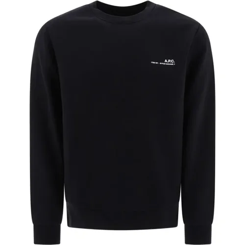Schwarzer Pullover mit Logodruck , Herren, Größe: S - A.p.c. - Modalova