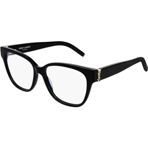 Schwarz Gold Brillengestelle SL M33 , Damen, Größe: 53 MM - Saint Laurent - Modalova
