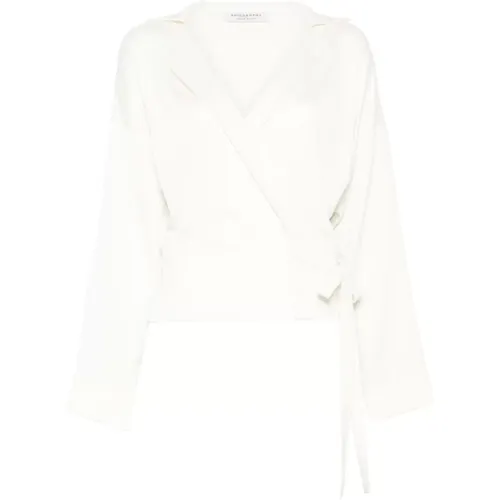 Blouses, female, , Size: M Satin Wrap Blouse - Philosophy di Lorenzo Serafini - Modalova