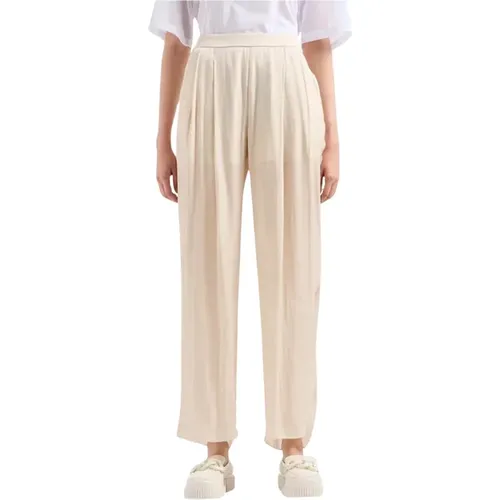 Shiny Straight Leg Trousers , female, Sizes: M, XL - Emporio Armani - Modalova