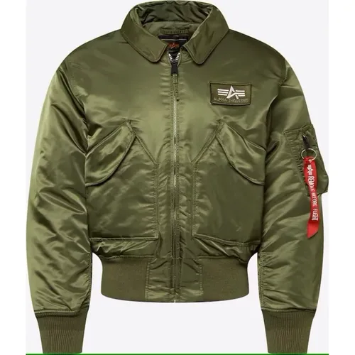 Bomber Jackets, male, , Size: L Cwu-45 Flight Jacket in Sage - alpha industries - Modalova