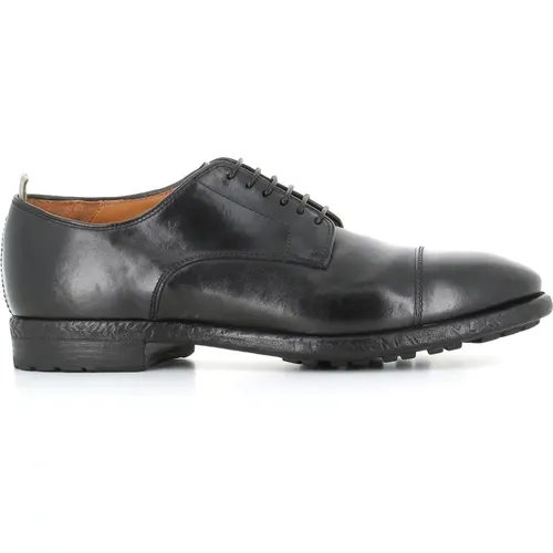 Schwarzer Leder Derby Schuh , Herren, Größe: 43 1/2 EU - Officine Creative - Modalova