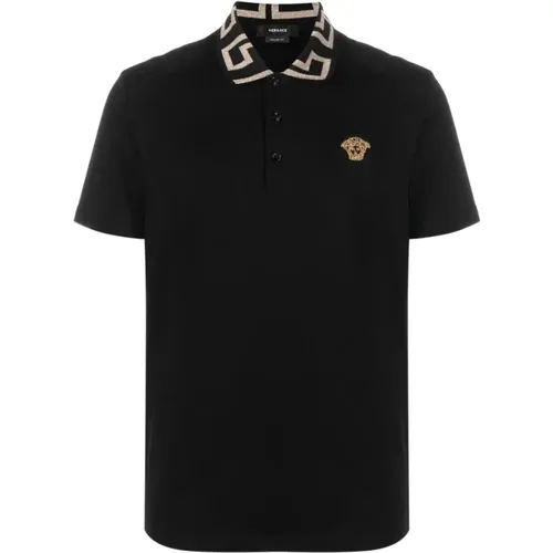 Polo Shirts, male, , Size: XL Greca Polo Shirt - Versace - Modalova