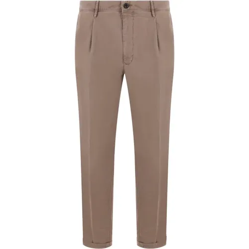 Chinos, male, , Size: W36 Brown Stretch Cotton Trousers - Incotex - Modalova