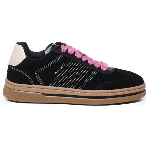 Bunte Schnürsenkel Bestickte Sneakers Schwarz , Damen, Größe: 40 EU - pinko - Modalova