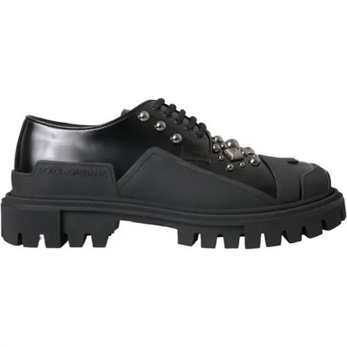 Studded Leather Trekking Sneakers , Herren, Größe: 41 1/2 EU - Dolce & Gabbana - Modalova