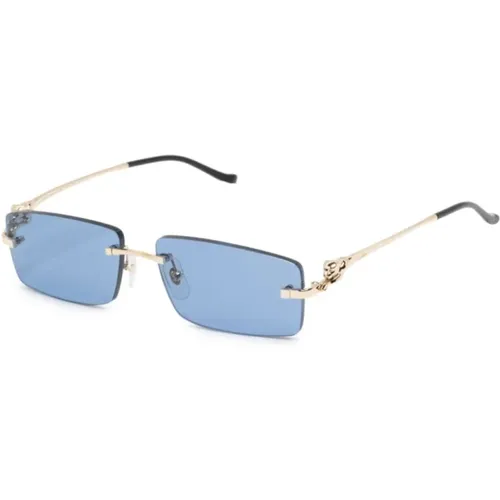 Gold Sunglasses with Accessories , unisex, Sizes: 58 MM - Cartier - Modalova