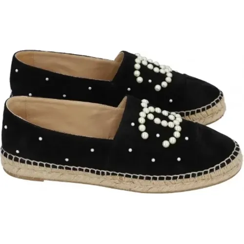 Pre-owned Flats, female, , Size: 10 US Pre-owned Suede espadrilles - Chanel Vintage - Modalova