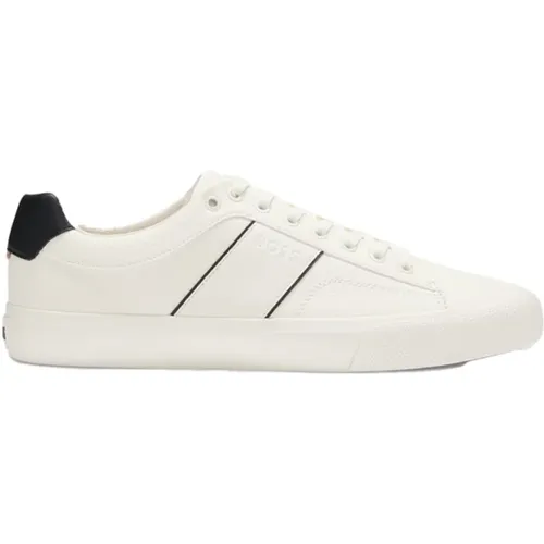 Weiße Ledersneakers - Aiden , Herren, Größe: 45 EU - Hugo Boss - Modalova