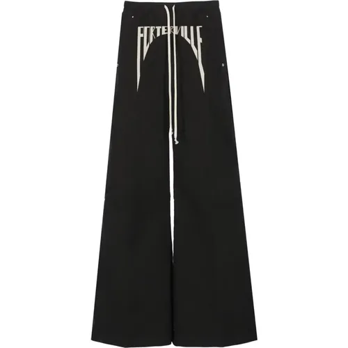 Wide Trousers, male, , Size: L Palazzo Trousers with Drawstrings - Rick Owens - Modalova