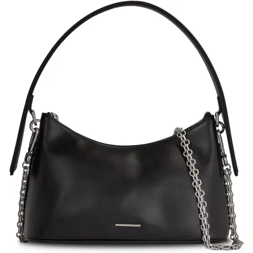 Schwarze Lederkettentasche - Handmodell , Damen, Größe: ONE Size - Calvin Klein - Modalova