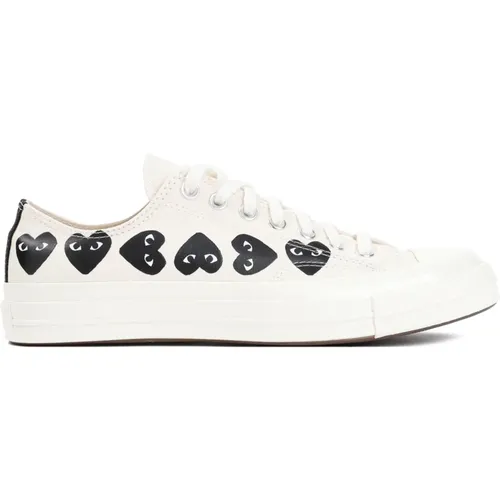 Weiße Heart Low Top Sneakers , Damen, Größe: 36 1/2 EU - Comme des Garçons Play - Modalova