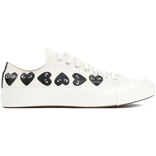 Weiße Heart Low Top Sneakers , Damen, Größe: 42 EU - Comme des Garçons Play - Modalova