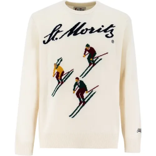 Winter motif cashmere-blend wool jumper , male, Sizes: L, XL - MC2 Saint Barth - Modalova