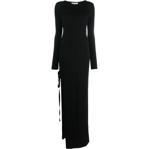 Nero Maxi Dress with Strap Detailing , female, Sizes: M - Saint Laurent - Modalova