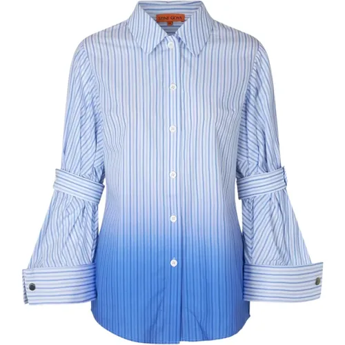 Flared Sleeve Button-Up Shirt , female, Sizes: S, M, XS - Stine Goya - Modalova