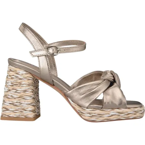 Block Heel Knot Sandal , female, Sizes: 4 UK - Alma en Pena - Modalova