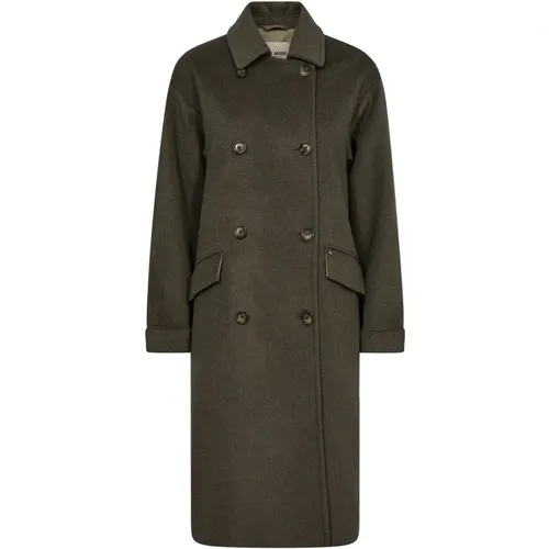 Stylish Wool Coat Forest Night , female, Sizes: M, S, XL, L, XS - MOS MOSH - Modalova